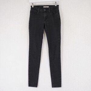 Levi's 710 Super Skinny Black Denim Women's Jeans‎ 24 Low Rise 25/29